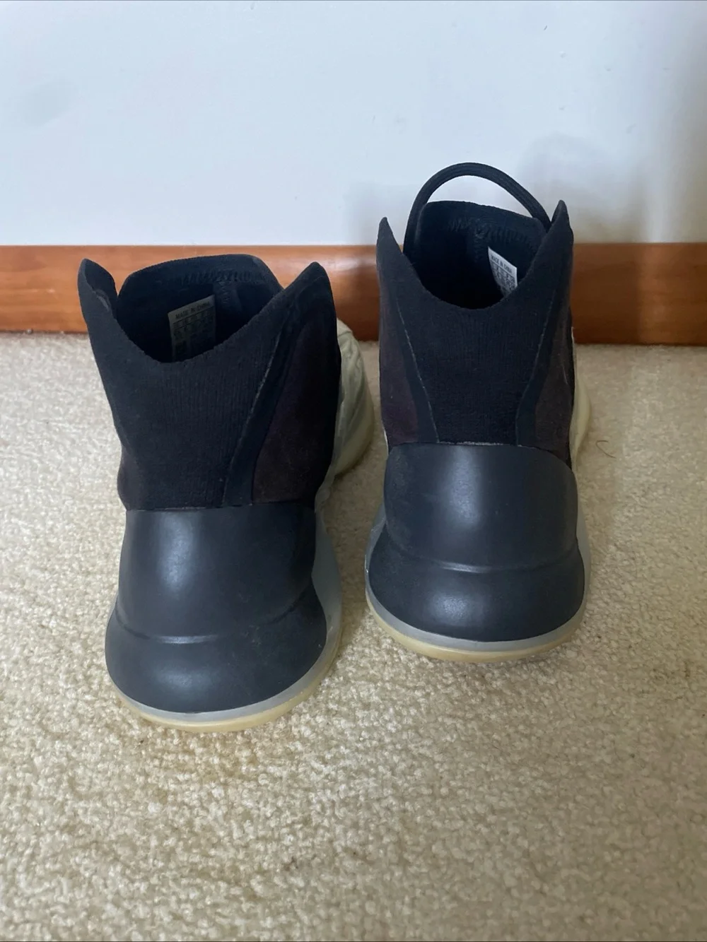 Adidas Yeezy Black Athletic Sneaker Interior Tongue Label
